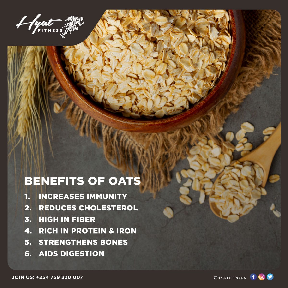 hyatfitness's tweet photo. Have you had your oats today?
#benefitsofoats #increasesimmunity #reducescholesterol #richinfiber #richinprotein #strengthensbones #nutrition #healthyeatingtips #healthybody#swolelife https://t.co/8TtTOkTbIs
