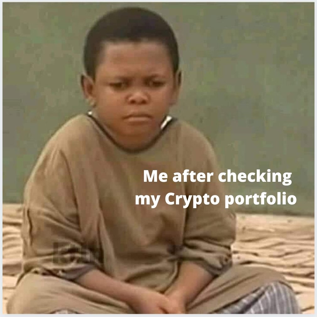 This is me after checking my Crypto portfolio today. #cryptocurrecy  #CryptoNews #Crypto #cryptoban #Memes
