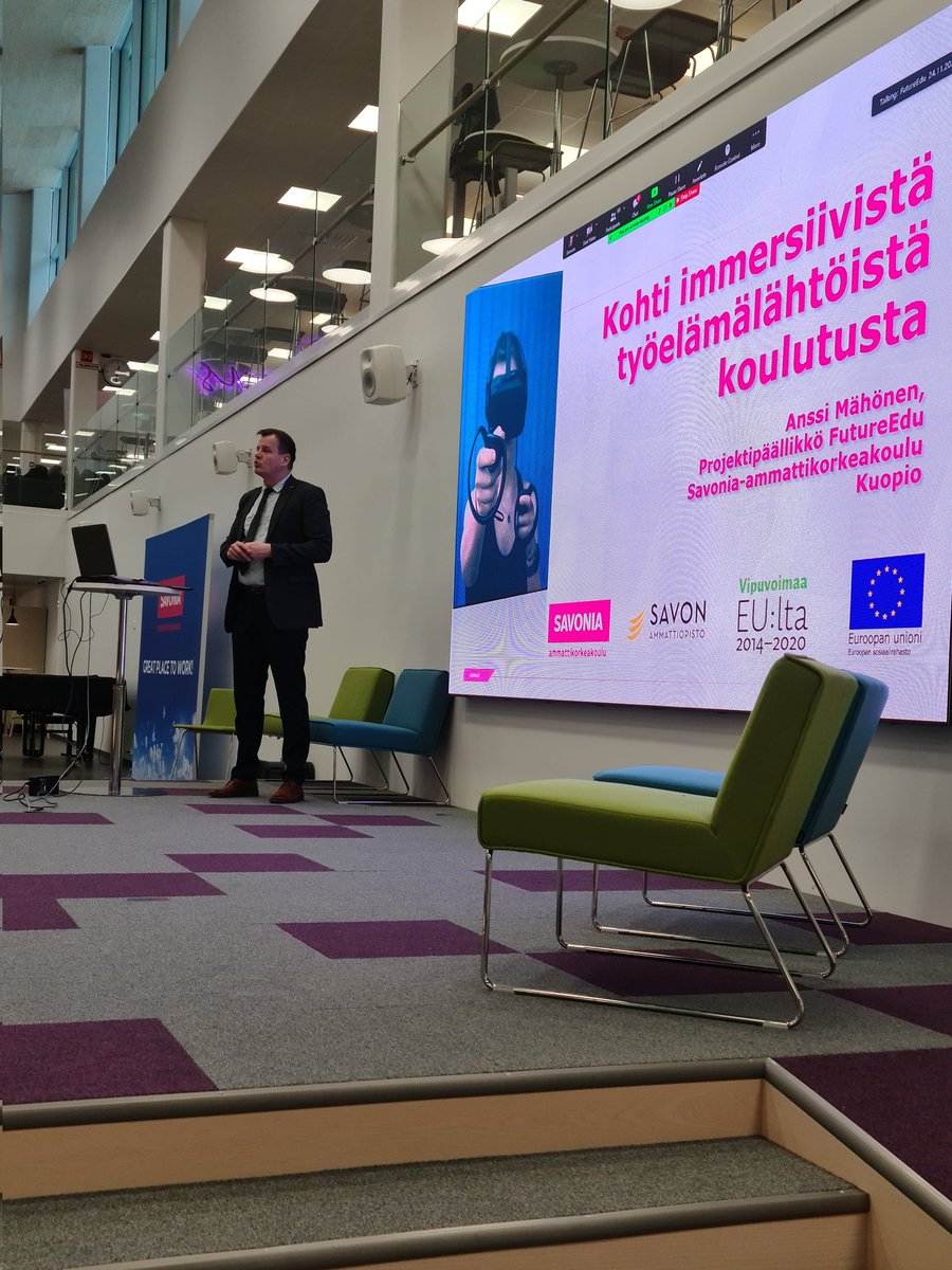 VidgrenMervi's tweet photo. #SavoniaAMK #FutureEdu hanke on edellävijänä kehittänyt immersiivistä työelämälähtöistä koulutusta.@AnssiMahonen #xr-ympäristöt #immersiivinen #työelämälähtöisyys #virtuaaliset #oppimisympäristöt https://t.co/4MmHb2J59I