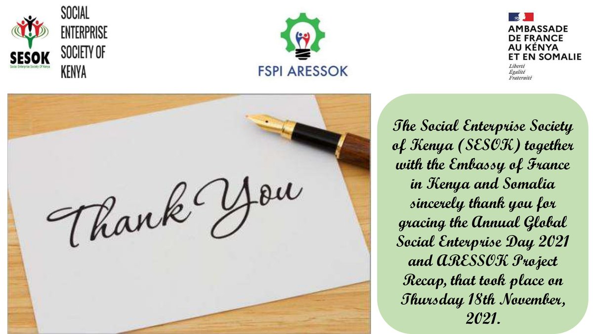 We appreciate your support and contribution to the success of this event. We look forward to your support in future 🥳🥳🥳. #ARESSOK #FSPI #SESOK #SocEntDay #SocEntKenya #WhoKnew