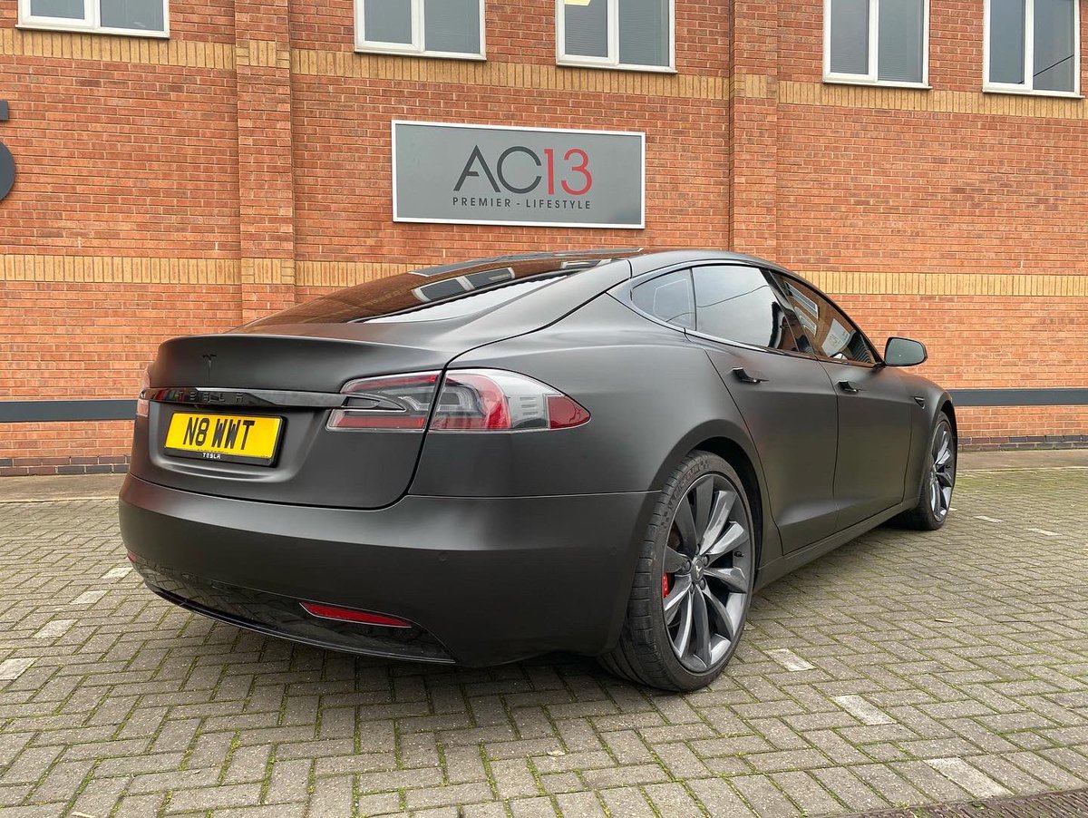 AC13PREMIER's tweet photo. Tesla Model S wrapped in Satin Black going out today 🏴‍☠️

Get your car booked in today by dropping us a message or visiting https://t.co/r1p0nO4hxr

#ac13premier #tesla #teslamodels #wrappedcars #carwraps https://t.co/KZzN19GtfX