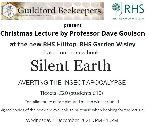 hayleyento's tweet photo. Seats still available for Christmas lecture next Weds by @DaveGoulson🐞🦗🐝🦋Hosted by the Guildford Beekeepers Assoc and @RHSWisley. Book tickets here: https://t.co/sRROSCrfDp https://t.co/DZSBlrxBBr