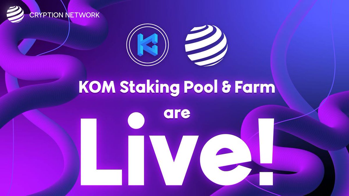 CryptionNetwork's tweet photo. π₯³ Brace yourselves!
@Kommunitas1 Staking and Farming is now available on PolyDEX, offering excellent farming opportunities.
π€ Earn $CNT and / or $KOM as rewards.
Rewards going to start at block number: https://t.co/zqlzHHiiTg ! β°
$CNT #Kommunitas #CryptionNetwork #PolyDEX https://t.co/5Og9f9wIP3