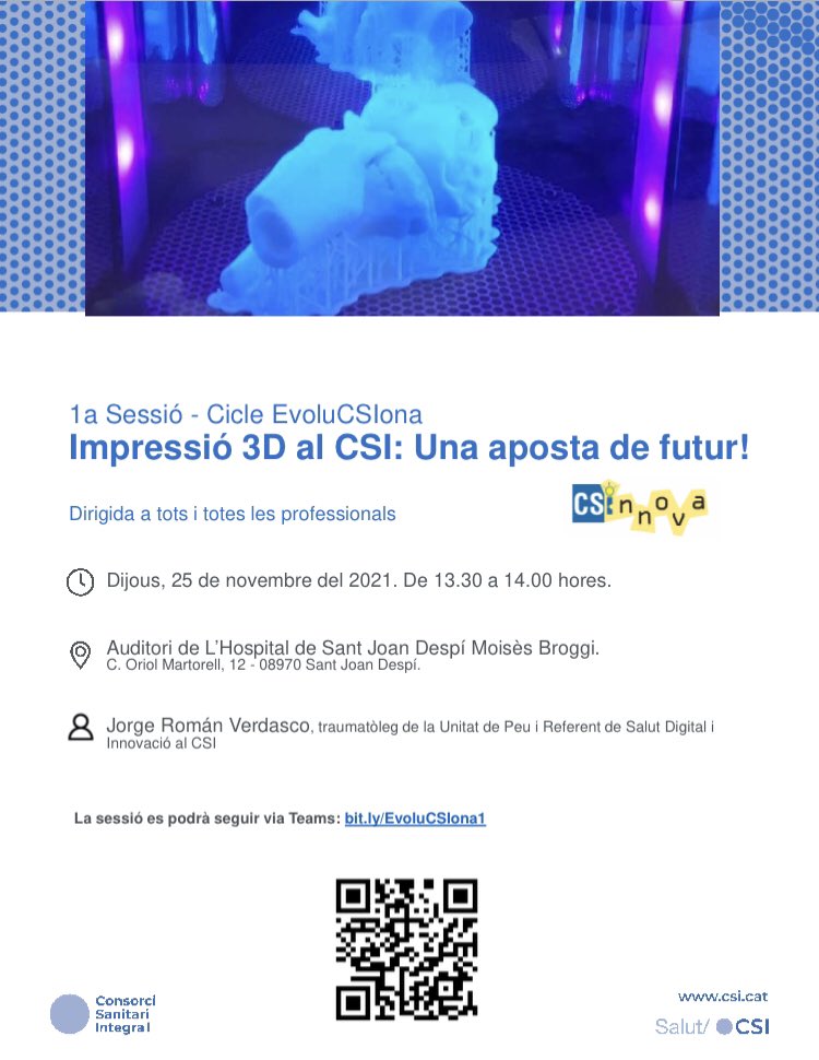 innovacio_csi's tweet photo. 📢📢📢 RECORDA‼️ Demà dijous primera sessió dels Cicles EvoluCSIona al @ConsorciCSI               #CSInnova #InnovacionsCSI https://t.co/K3K28sNFc8