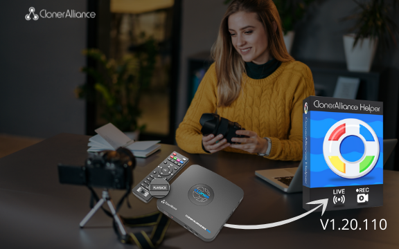 ClonerAlliance Helper V1.20.110 is officially released!

From now on, you can use ClonerAlliance Box Pro to live stream your videos with the help of ClonerAlliance Helper.

bit.ly/3r0nHwm