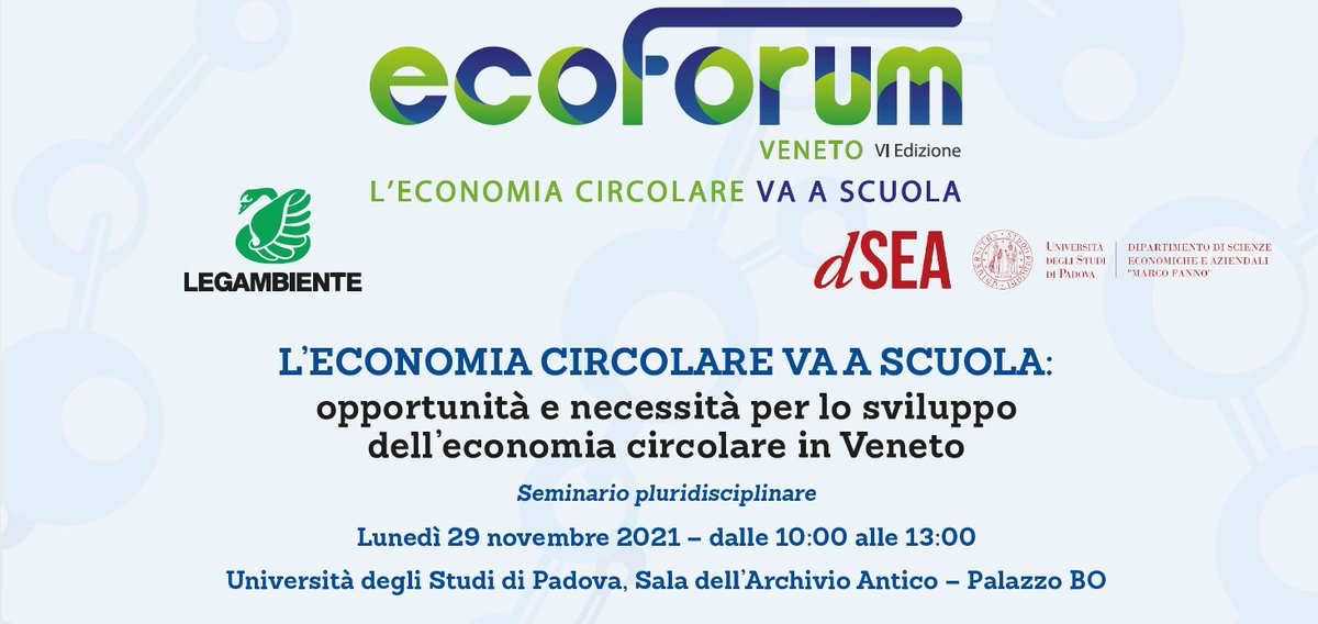 #Savethedate
November 29th, University of Padua. Find out more about @BBI2020 funded Embraced: its innovative recycling process will be presented by <a href="/Legambiente/">Legambiente</a>, <a href="/Novamont/">Novamont</a>, @Fater and <a href="/Contarina/">v</a> as an outstanding story of #circulareconomy.

Register:

bit.ly/3CN2PuK