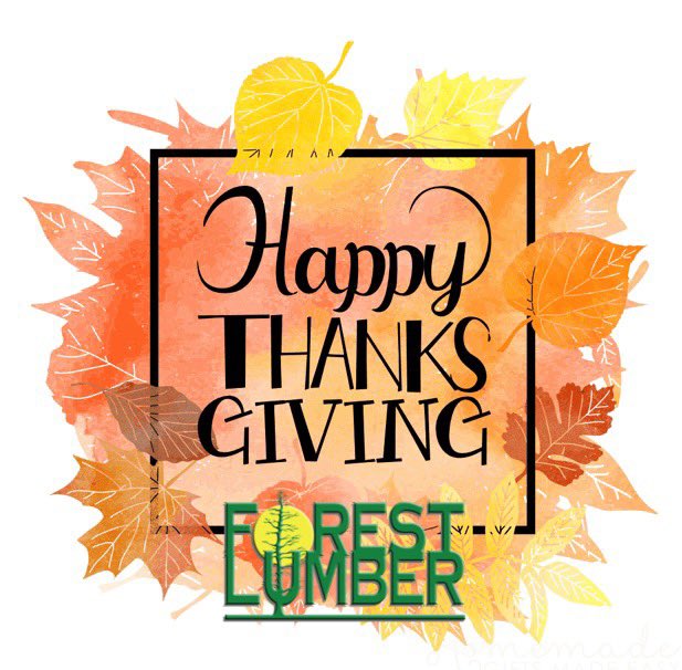 ForestLumberNJ's tweet photo. We’ll be closing at 12PM today for the #thanksgiving holiday weekend.  You can reach reach us by phone until we reopen on Monday.  We wish everyone a very Happy Thanksgiving!! 🦃🦃🦃 #happythanksgiving #forestlumbernj #turkeyday https://t.co/A1aB6wUKx5