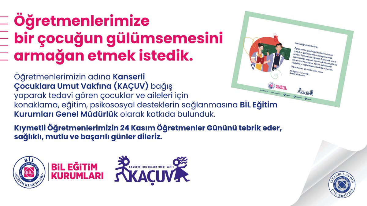 Öğretmenlerimize bir çocuğun gülümsemesini armağan etmek istedik.
#24KASIM <a href="/KACUV1/">KAÇUV</a>