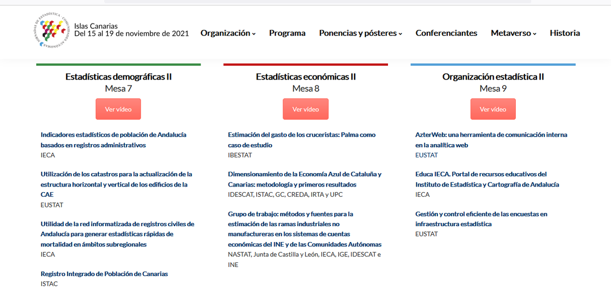 jecas_es's tweet photo. Hoy hace una semana de las mesas "Estadísticas demográficas II", "Estadísticas económicas II" y "Organización estadística II" de las #JECAS 2021. Si entonces no pudiste asistir, puedes verlas ahora en https://t.co/kFDQwykCUW y en nuestro canal de Youtube: https://t.co/zHaantMaR2 https://t.co/IiLm3k8WID