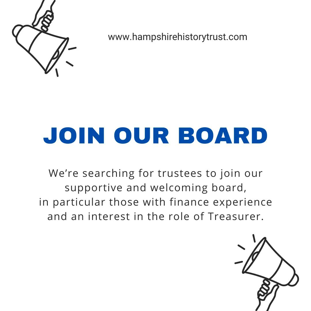 Our charity board <a href="/HistoryTrust/">Hampshire History Trust</a> is searching for trustees to join them in developing the Trust and its future plans, in particular those with finance experience.

Closing date 20 December 2021 and you will find more information on the Trust website here buff.ly/3uADnW2