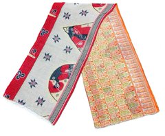 New Kantha Scarf Cotton Sari Stole Dupatta Neck Wrap Indian Handmade Wraps SH23