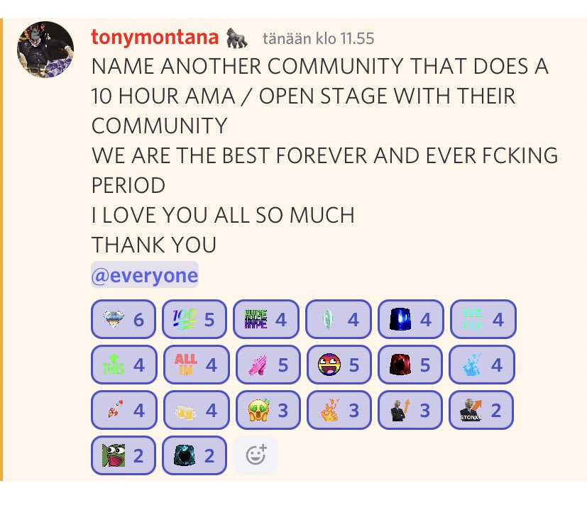 One of the reasons why #AngryApesUnited is so special.. this community is AMAZING!
#AAU #NFTCommunity #NFTcommunity #discord <a href="/angryapesunited/">Angry Apes United | NFT</a> #AMA 💣🔥