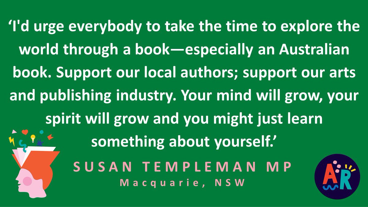 Thank you @stemplemanmp, we concur 😀📚#readnow #readwell #readlocal #australiareads #australianwriters #australianmade #australianbooks #australianlibraries #australianbooksellers #australianpublishers #australianstories