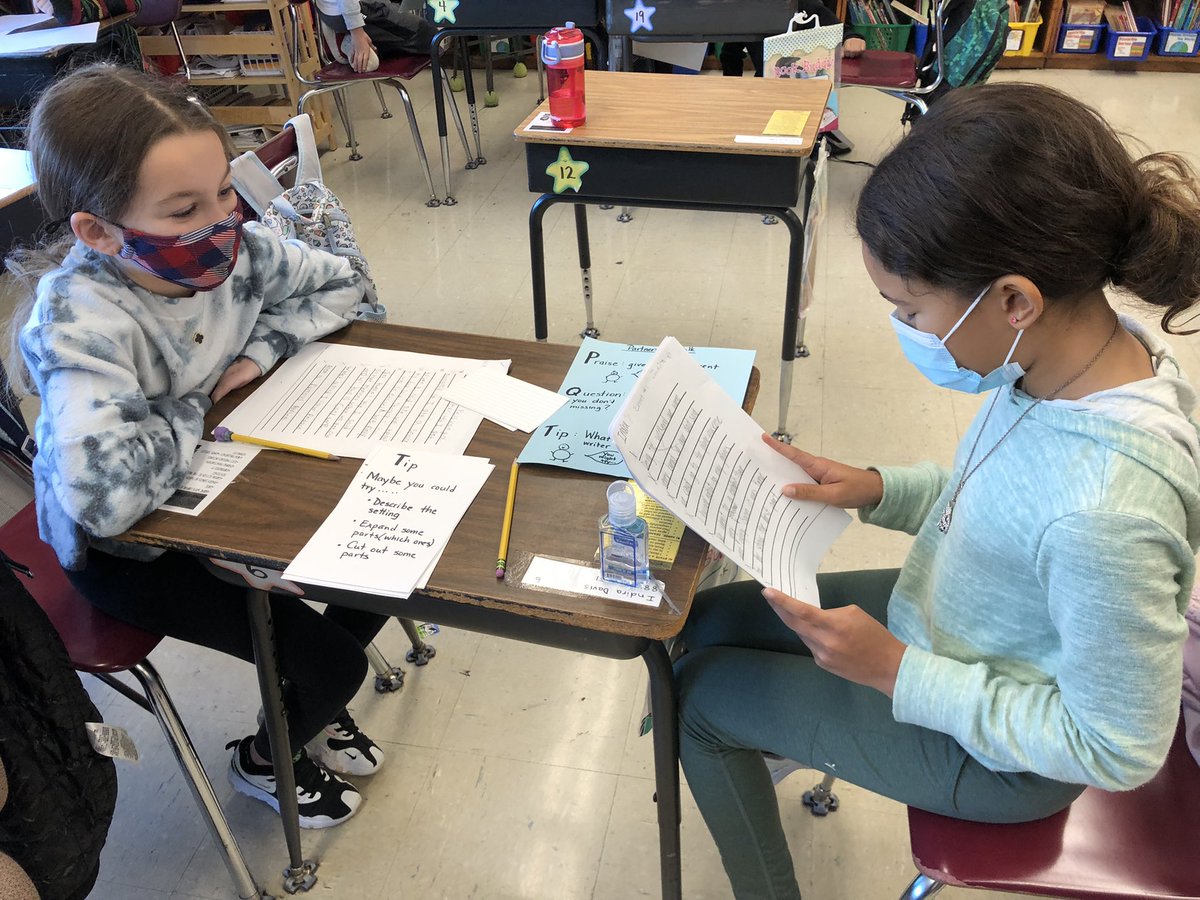 During Writer’s Workshop, we received a little help from our friends. We learned how to praise, question and give a tip to help us finalize our drafts in partnerships. Many thanks to our wonderful coaches.<a href="/randibeth23/">Randi B Roschnotti</a> <a href="/MrsAndrejko/">Mrs.Andrejko</a> <a href="/kbachas76/">Koula Bachas</a> <a href="/CornwellAveES/">CornwellAveES</a> <a href="/WhufsdRams/">Ram Pride</a> <a href="/MrsKarroll/">Mrs. Karroll, NBCT</a>