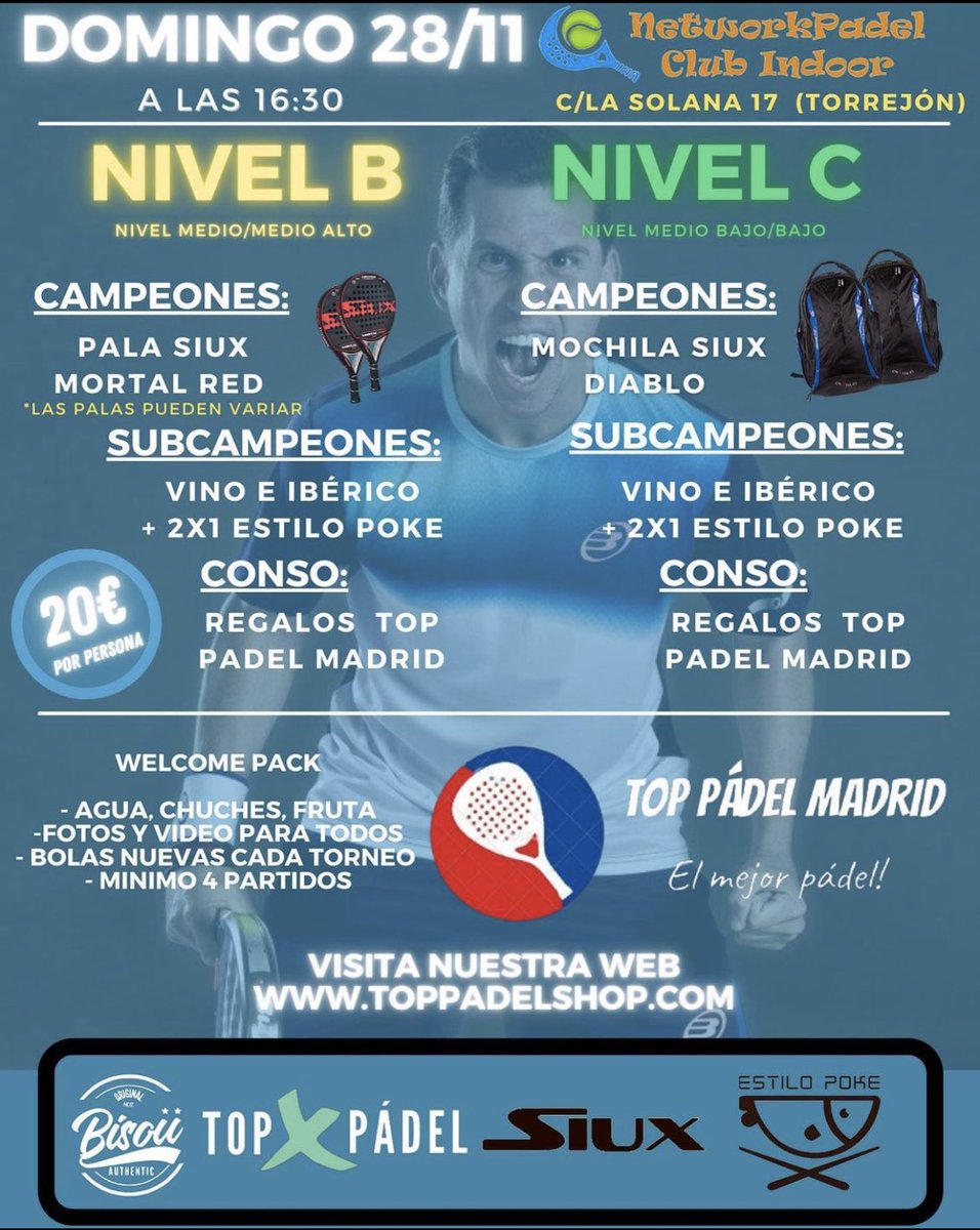 👉 Siguiente parada...👈

📆 Domingo 28 de Noviembre
🕐 A partir de las 16:30
🏟 Network Pádel
🎾 Nivel B y C
🏆 Premios Nivel B y C
🏆 Premios para Conso

☎️ 689384559 (Fernando)
•
#pádel #padelmadrid #padeltorneo #madrid #torneo #padelmadrid #torneopadel #toppadelmadrid