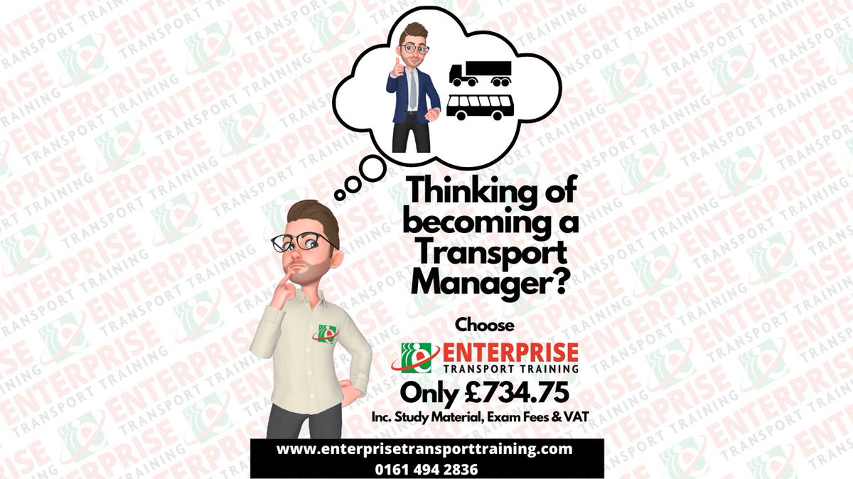 EnterpriseTT_'s tweet image. Thinking of becoming a Transport Manager? #TransportManager #transportmanagercpc #operatorcpc #transport #hgvtraining #pcvtraining #HGV #LGV #PSV #pcv