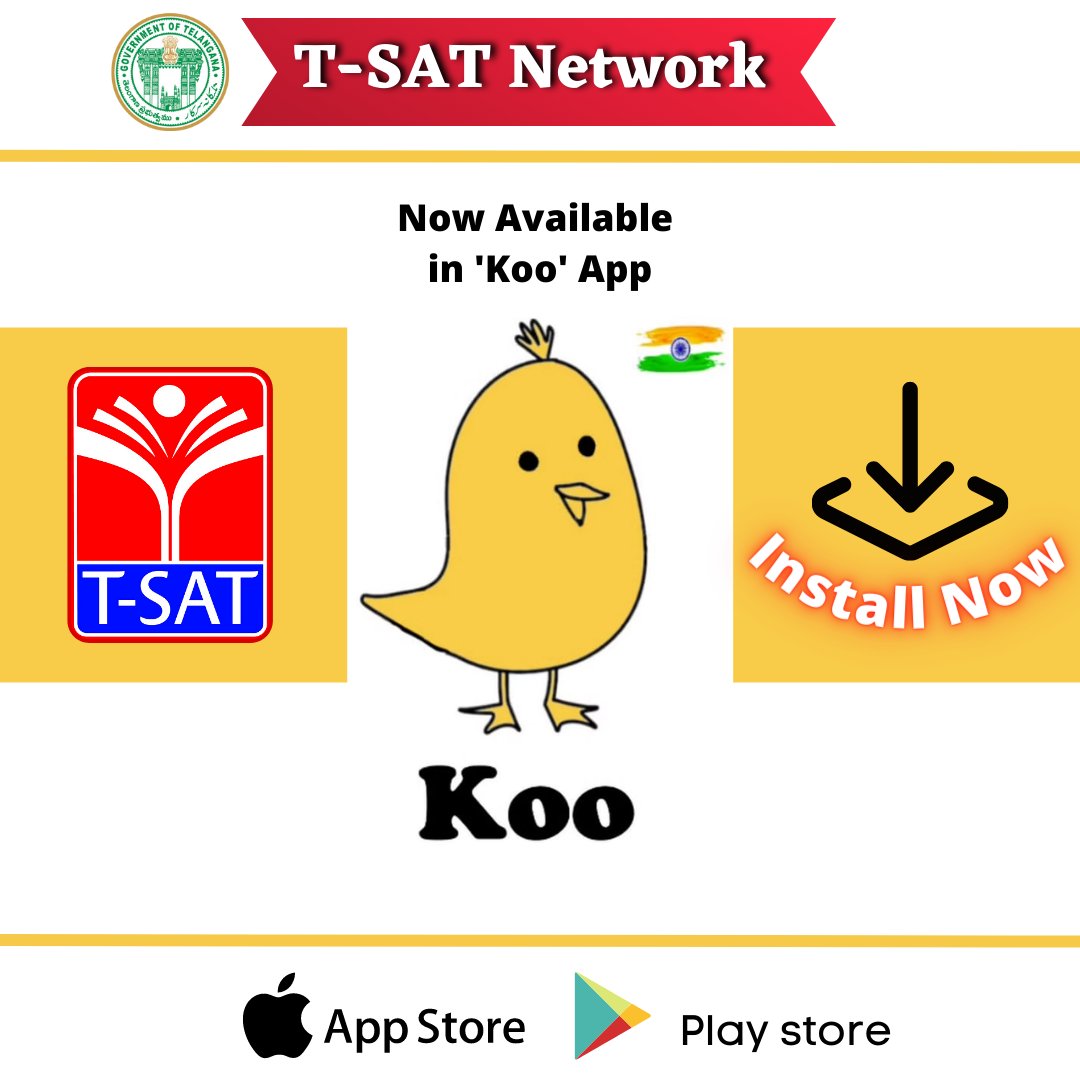 TSATnetwork's tweet photo. @TSATnetwork ఇప్పుడు @KooAppIndia (#Koo_app) లో కూడా అందుబాటులో ఉంది , మన ఛానళ్ళకు సంబంధించిన నిరంతర సమాచారం కోసం ఇప్పుడే   మీ మొబైల్ లో Koo app  ను ఈ లింక్ ద్వార https://t.co/aTQffzGts7 install  చేసుకొని , అప్డేట్స్ పొందండి.

👇Follow on : https://t.co/OYS4oLaxZV https://t.co/Kh8sH7VEHx