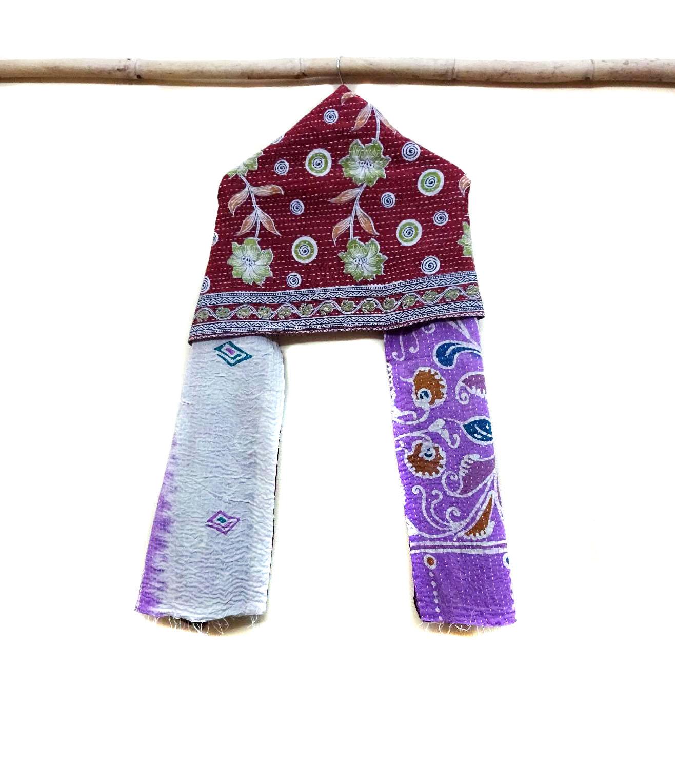 Cotton Kantha Scarf Neck Wrap Stole veil Hand Quilted Women Shawl Stitched SH26