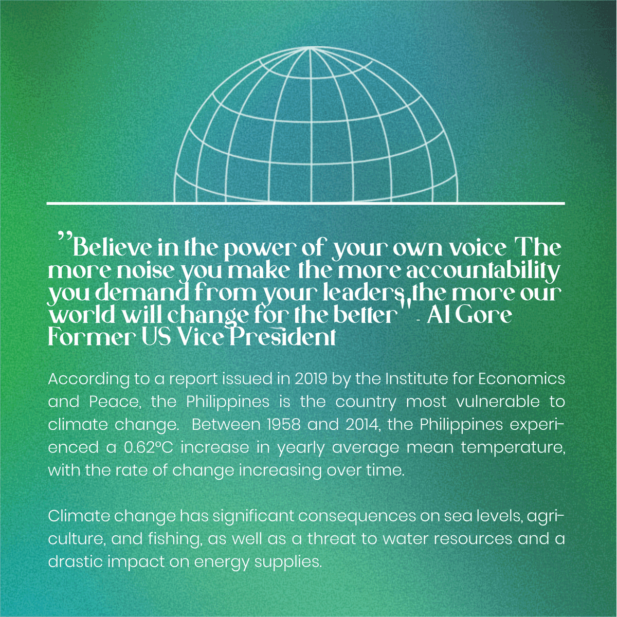 aptas_acsci's tweet photo. DAY 3: National Climate Change Consciousness Week 🌍

Educate. 🧠 Motivate. 💯 Activate.🫀 Let Climate Literacy be stirred on our 3rd Day for Climate Change Series! 💥 https://t.co/zc7LeqBfTD