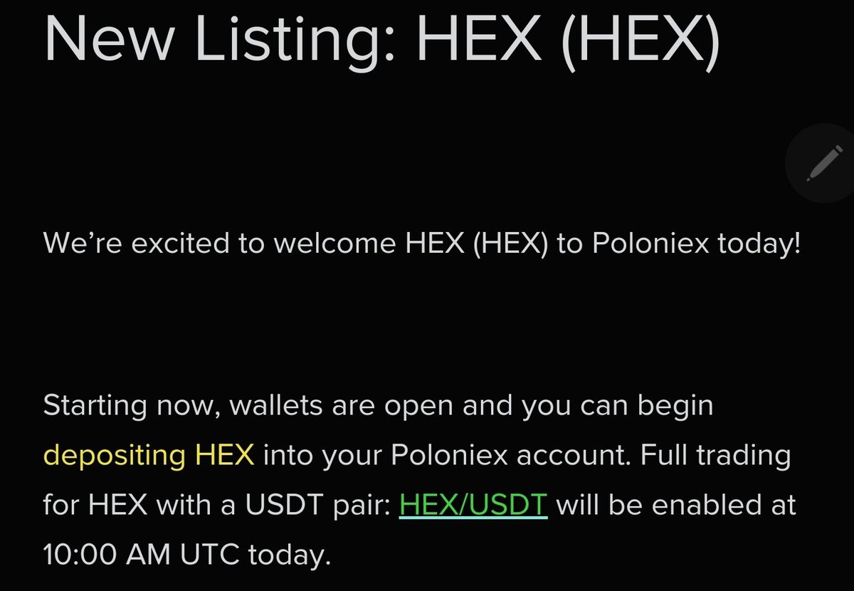 HEX was just listed on Poloniex. They have fiat onramps! m.poloniex.com/exchange/USDT_…