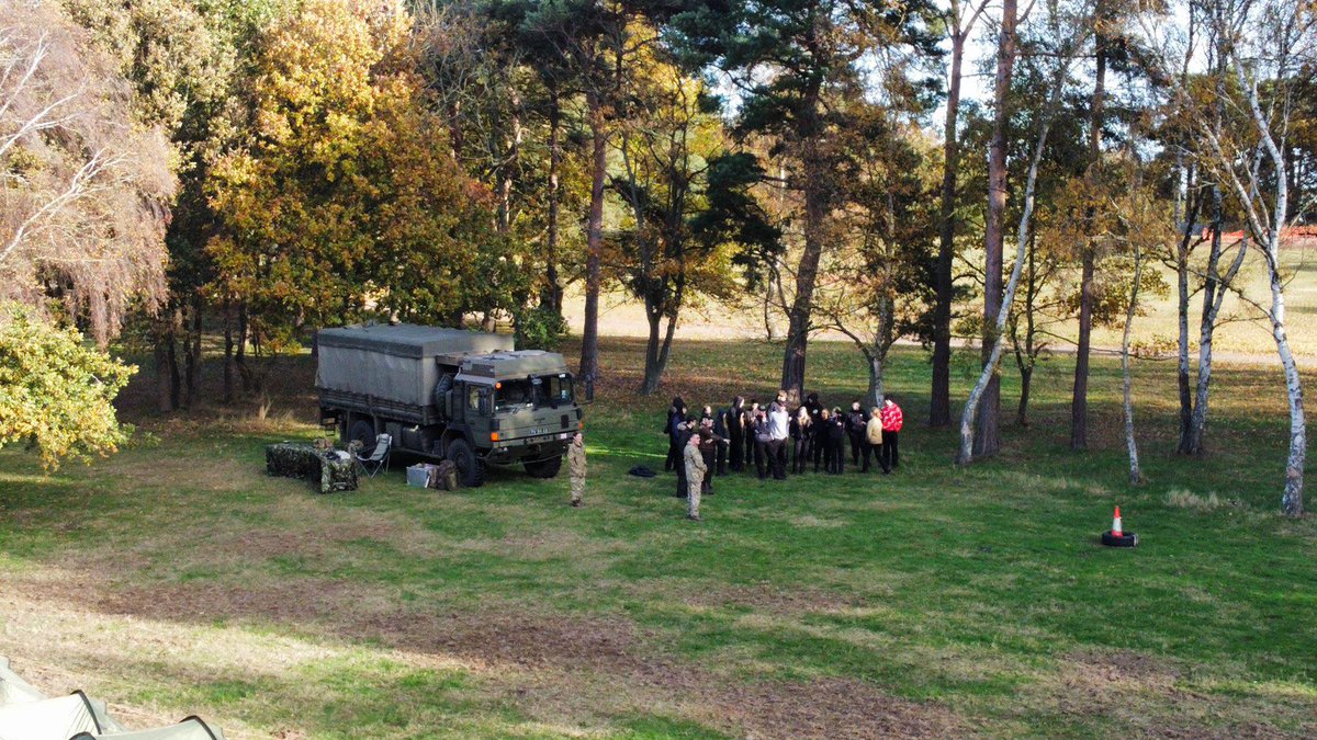 203Squadron's tweet photo. Last week the recruiting team from 203 Squadron joined the Public Services students from Loughborough College on their annual trip to Walesby. The students were given an insight to life in the Army Reserve and had a go at a casualty evacuation scenario. @LouCollPService https://t.co/QQ3z8YKyHF