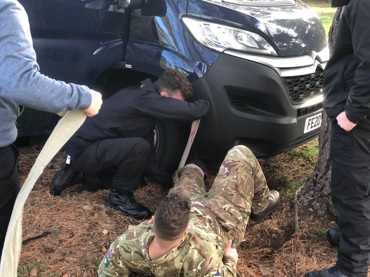 203Squadron's tweet photo. Last week the recruiting team from 203 Squadron joined the Public Services students from Loughborough College on their annual trip to Walesby. The students were given an insight to life in the Army Reserve and had a go at a casualty evacuation scenario. @LouCollPService https://t.co/QQ3z8YKyHF
