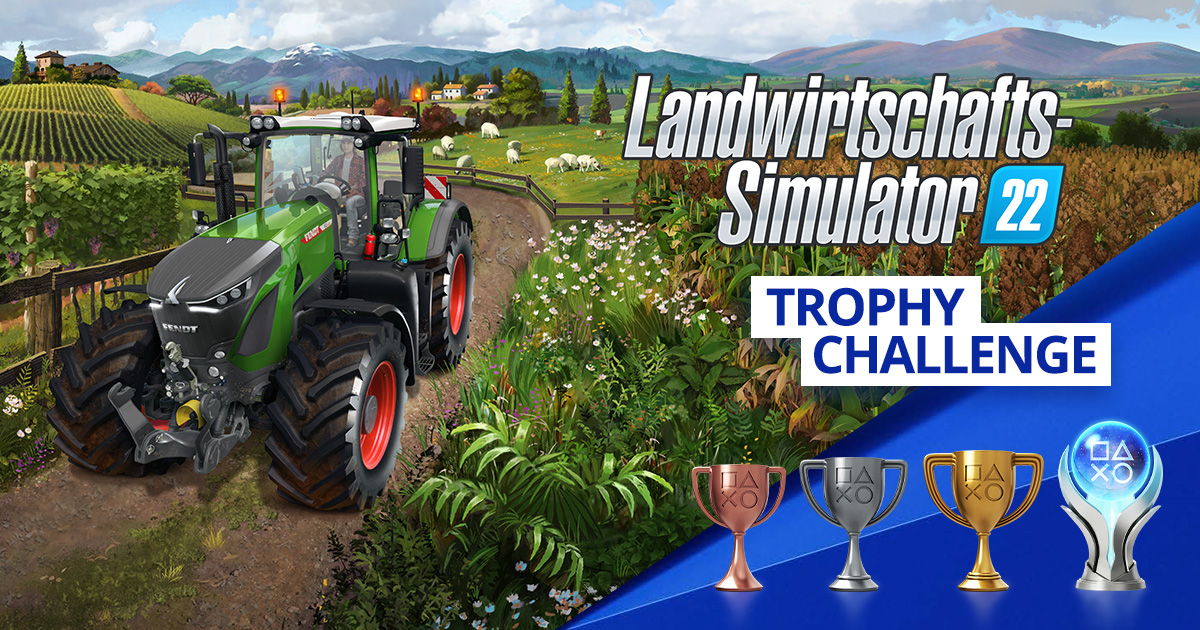 PlayStationDE on X: 🚜 Bauer spielen 🏆 Trophäen auf #PS4 abräumen 💰  Preise gewinnen 🎉 Feiern! 🙌 Meldet euch jetzt bei der großen #LS22 Trophy  Challenge an:   / X