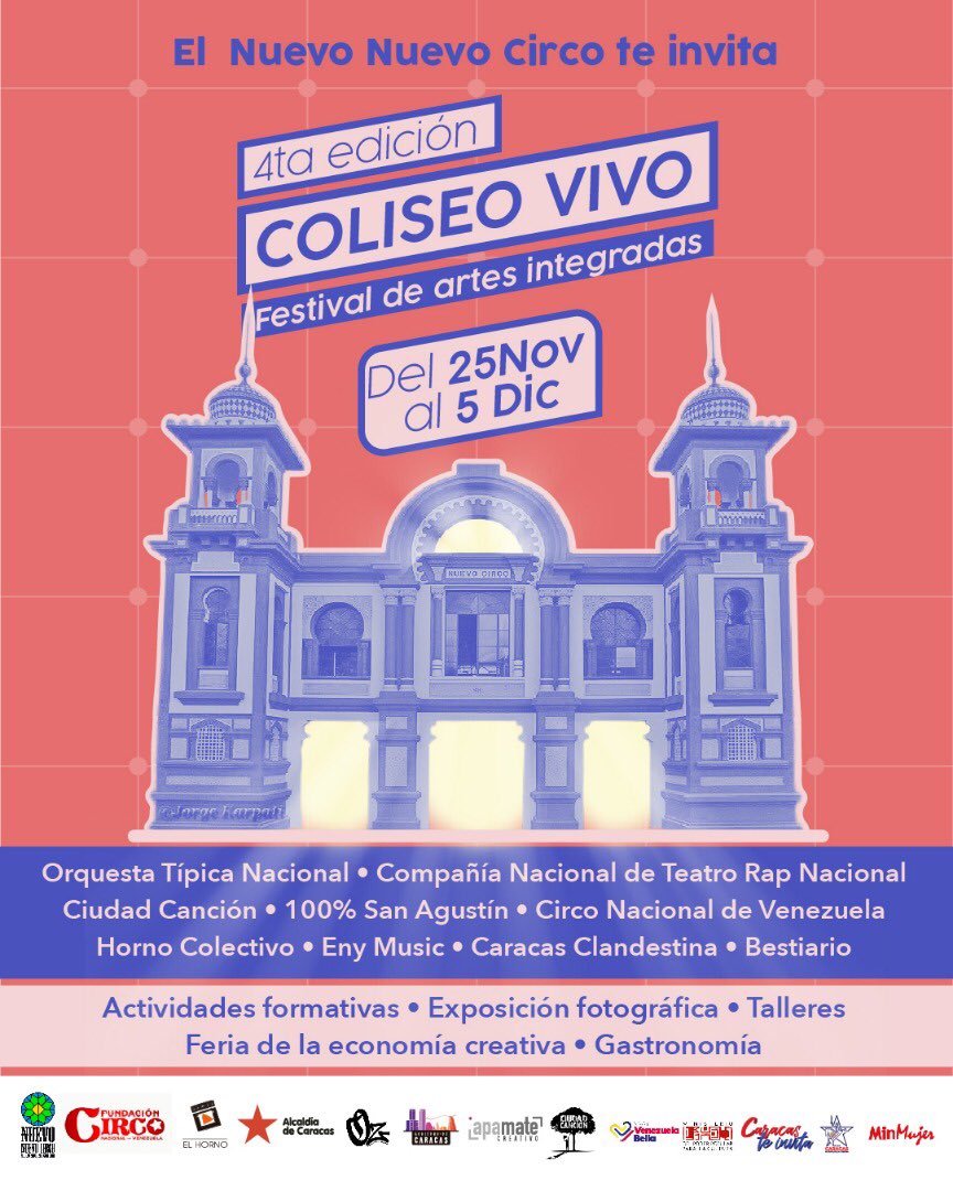 Ven al Nuevo Circo de Caracas para celebrar sus #13años como espacio cultural #Musica #Teatro #circo #YulimarRojas #festival #cojedes