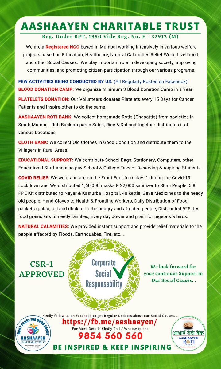 Aashaayen Charitable Trust tweet media