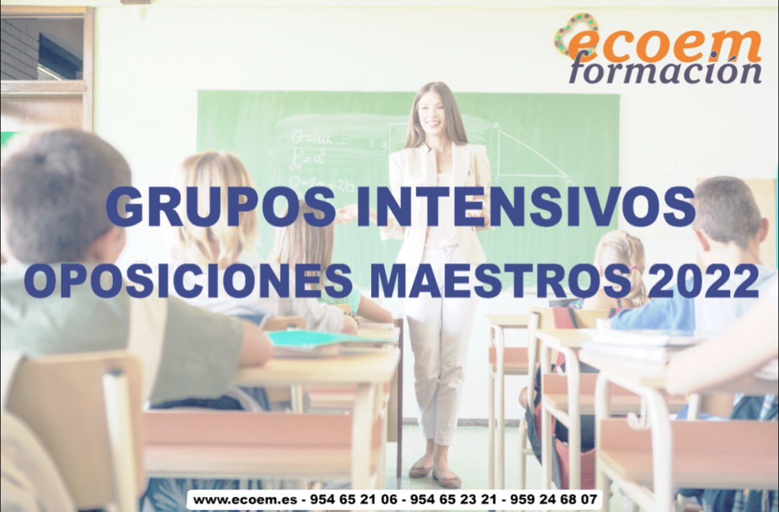 ecoemformacion's tweet photo. El 1 de diciembre abrimos plazo de inscripción para GRUPOS INTENSIVOS de #oposiciones2022 al cuerpo de #maestros

Preparación intensiva de mitad de enero a mitad junio. 

En 2019, los alumnos de Ecoem consiguieron el 25,09% de las plazas convocadas. 

https://t.co/ous9VX4N3G https://t.co/yBlJKX1VOR