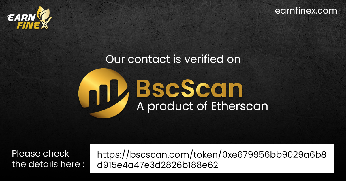 earnfinex's tweet photo. Thank you Community, our contract is verified on Bscscan and all company details is available for public.
https://t.co/51EmqqcnyP
#crytpo #CryptoTrading #bitcoin #ethereum #workfromhome #earrings #earnfinex #refferals #MondayMotivation https://t.co/GqJkOoJkWp