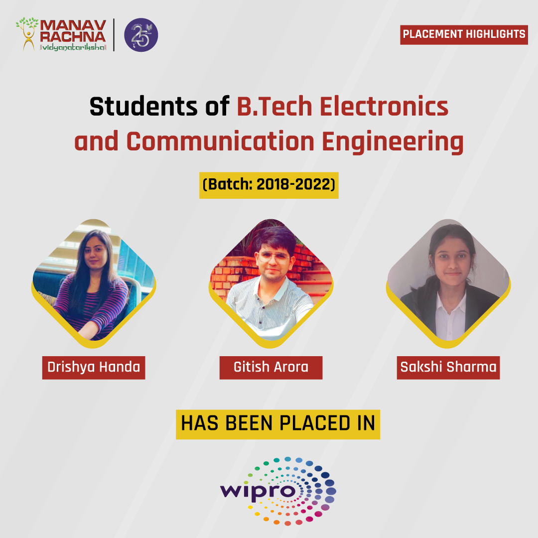 manav_rachna's tweet photo. Congratulations to the students for their placement with @Wipro 

#CampusPlacement #ManavRachna #PlacementHighlight https://t.co/9MuFG5nPeW