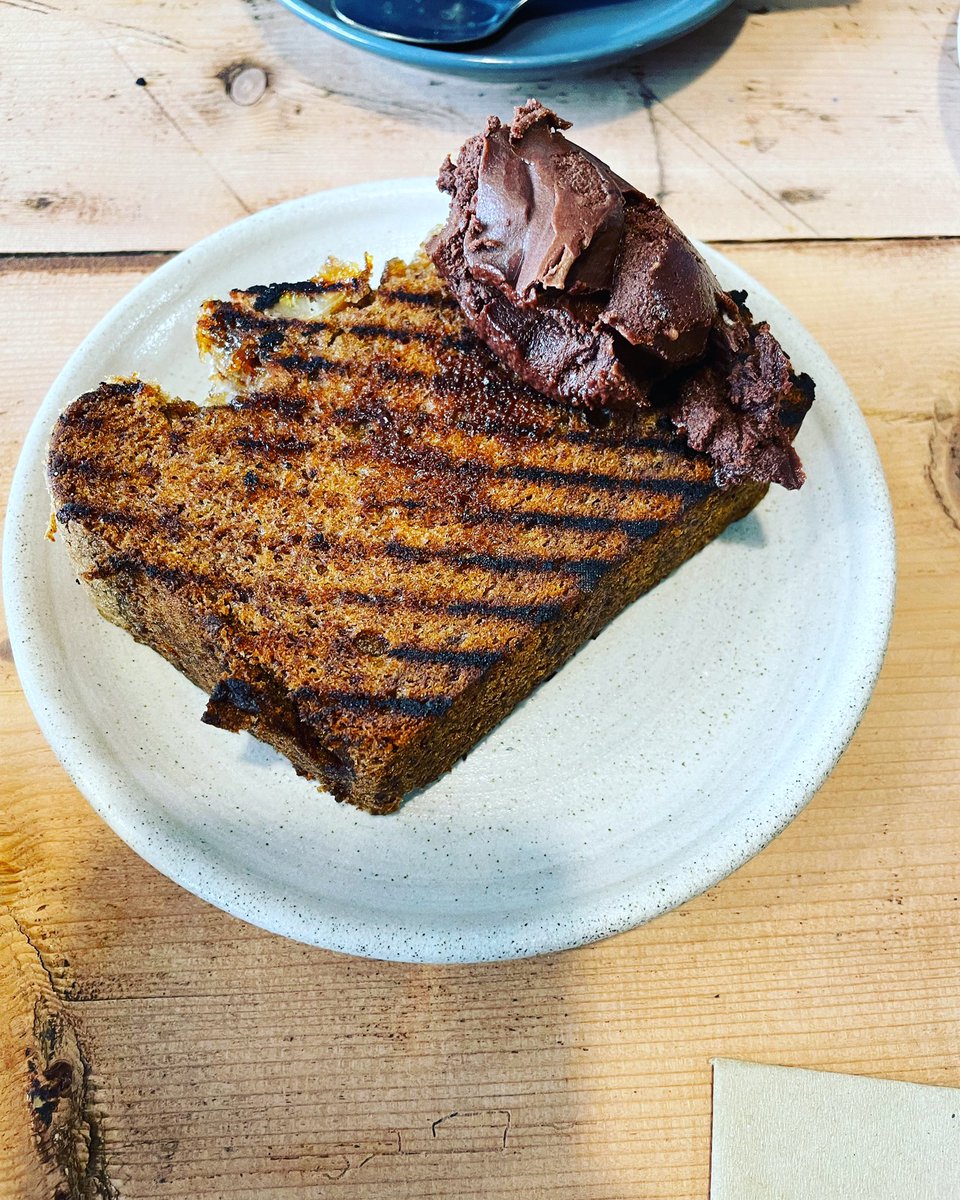 Toasted banana bread with chocolate butter. Well done <a href="/303Fed/">Fed 303</a> Well done.