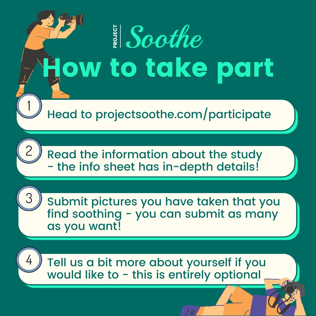 ProjectSoothe's tweet photo. You can now submit your soothing images at https://t.co/5ARZSaOtOe to help us grow our image bank - here is our quick step-by-step guide of how you can take part #CitizenScience #Research #ProjectSoothe https://t.co/mCoJjcd9IV