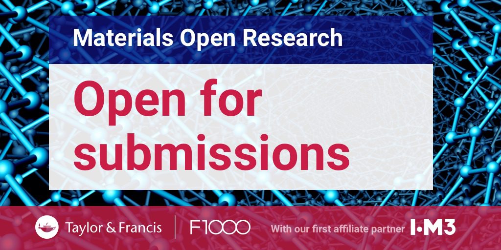 F1000's tweet photo. We are very excited to announce that the Materials Open Research platform is now open for submissions!

All researchers working in Materials Science are eligible to publish in Materials Open Research.

Are you ready to submit your research? https://t.co/lhREoG5Ksi

#OpenResearch https://t.co/T0Nf68UsvU