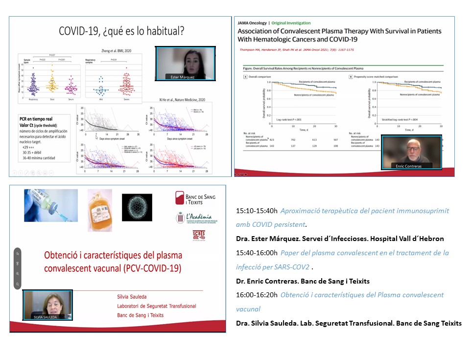 BSTVH_'s tweet photo. Sessió Societat Catalano-Balear de Transfusió Sanguínea. És útil el #plasma #convalescent en pacients immunosuprimits amb #COVID persistent? @EsterMarqAlgaba @vallhebron, Dra Sauleda i @EnricContreras @BSTRecerca, @vpons78 @BSTVH_, @DrAPedraza BST @hospitalclinic https://t.co/KpbVEsQtPr