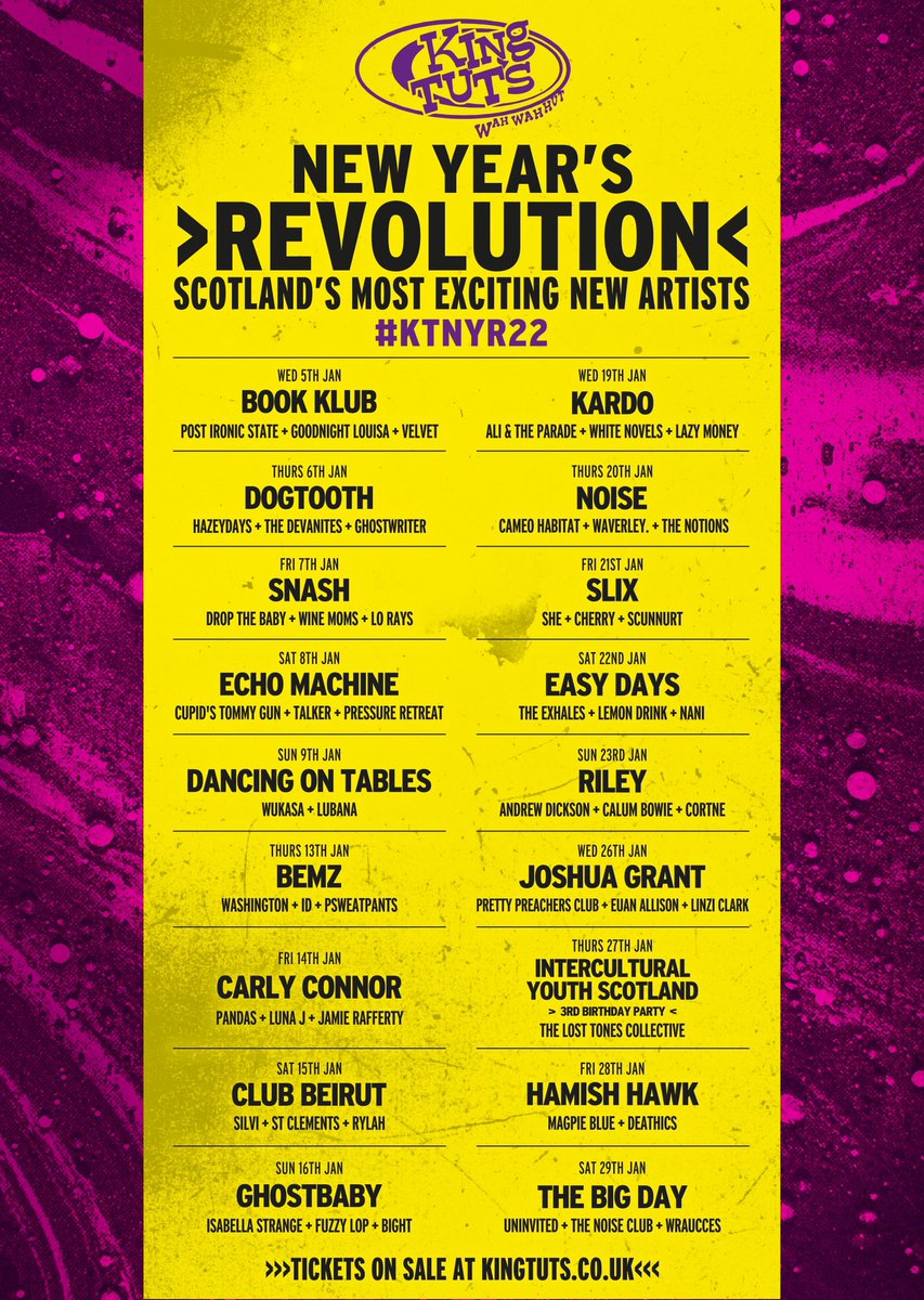 KING TUTS GLASGOW HEADLINE 15th JAN 2022

We are buzzing to announce we are headlining @kingtutsofficial as part of #KTNYR22 Saturday 15th Jan!

Tickets on sale THIS FRIDAY 10am from the link in our bio!

We can not wait to see everyone again