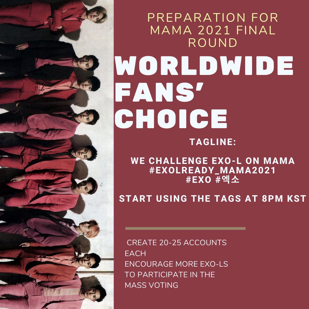 Hashtag Announcement

Trend time: 8pm kst (tonight) 

We encourage EXOLs to participate and let's get EXO at top10 
Create more accounts!!!

<a href="/weareoneEXO/">EXO</a> #엑소 #EXO