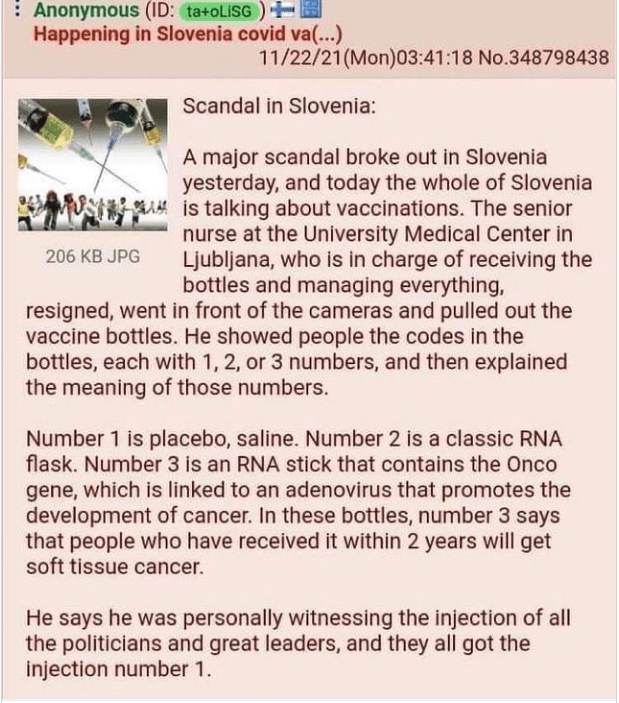 SeanGoss26's tweet photo. HUGE Covid Vaccine Scandal In Slovenia!! https://t.co/Y1zYY8gDfs