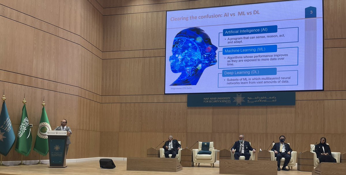 DrFahadAlharby's tweet photo. يواصل المؤتمر الدولي الخامس للجمعية العربية لعلوم #الأدلة_الجنائية و #الطب_الشرعي يومه الثاني بعرض ثري من البروفيسور ضياء تنوير مساعد مدير مركز الجرائم السيبرانية و الادلة الرقمية في #جامعة_نايف_العربية 
Cyberterrorism and Cybersecurity: Attacking and Defending with AI https://t.co/SbSDq0OSLm