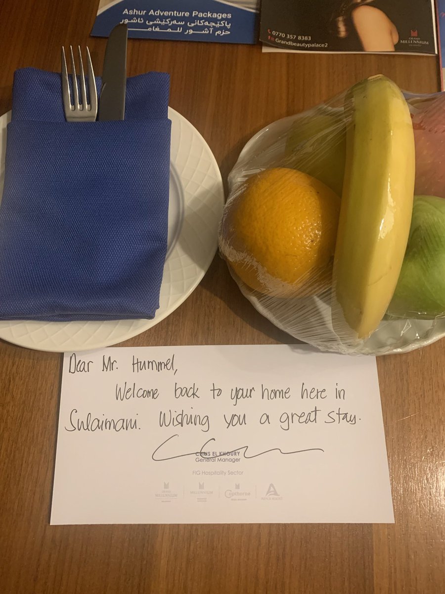 j_a_hummel's tweet photo. Thank you @grandmilleniumsulaimani for showing so many times your hospitality to me.

#besthotelsintheworld #grandmillenium #sharyjwan #kurdistan #iraq https://t.co/JM9jlyh0eF