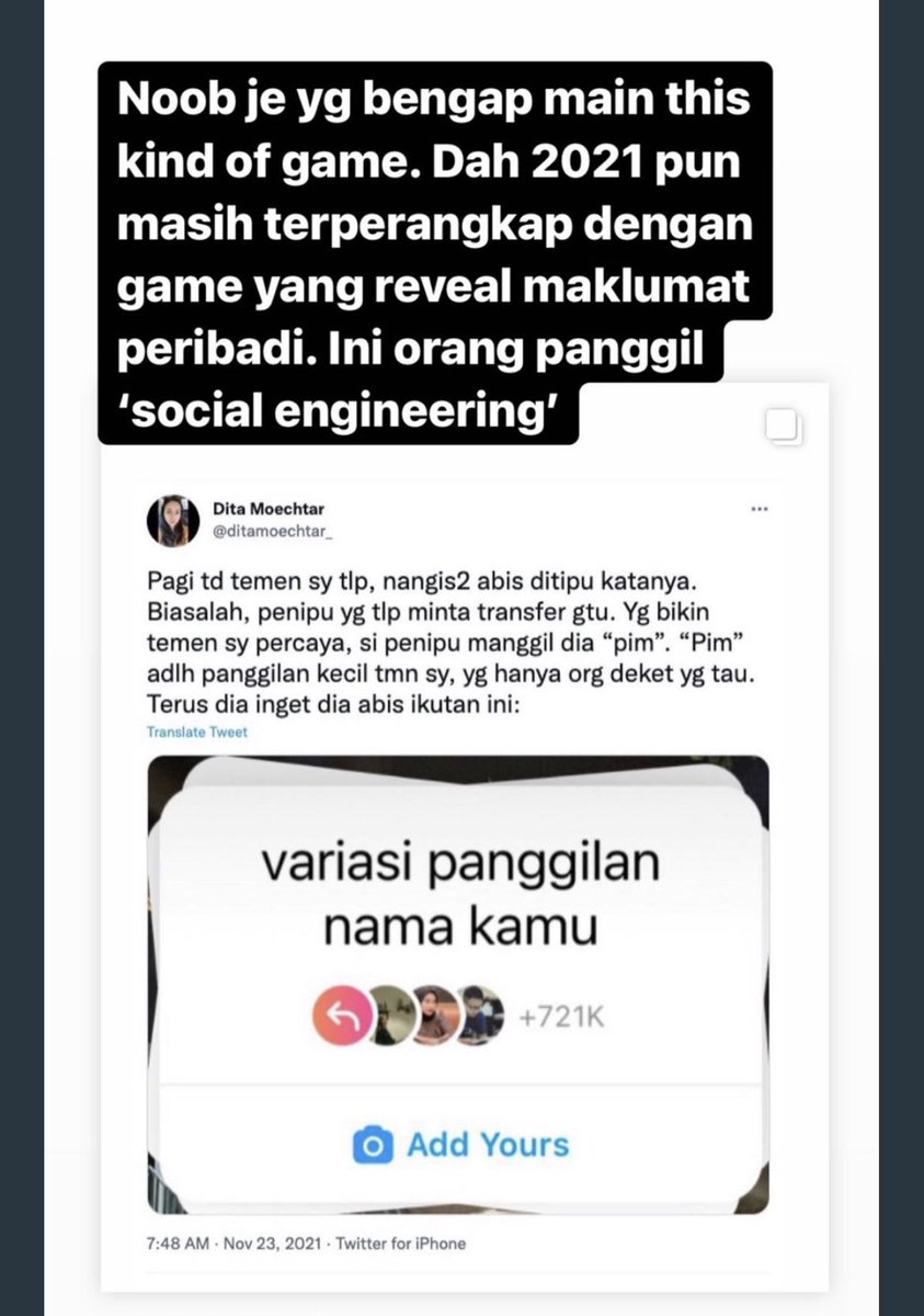 pu_rahmat's tweet photo. Elakkan bermain game online berkaitan peribadi.

Anda sedang membuka ruang kebocoran maklumat Peribadi. https://t.co/N9Kn9yPW14