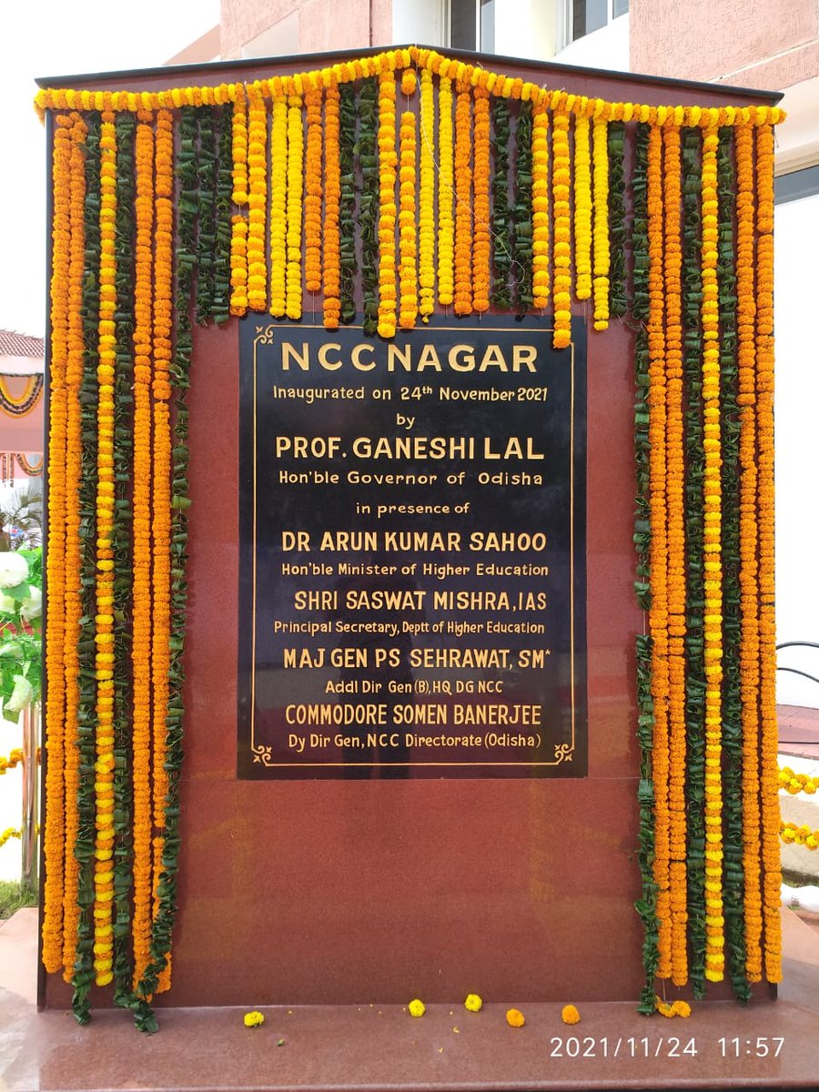 NCCDteOdisha's tweet photo. A historic moment for Odisha NCC. NCC Nagar, the  permanent officeand living accommodation complex for NCC was inaugurated by the Hon'ble Governor of Odisha today at Bhubaneswar at 10 AM. Maj Gen PS Shehrawat, SM*,ADG (B),was present from HQ DGNCC, on this momentous occasion(1/2) https://t.co/H1RvQwSohH