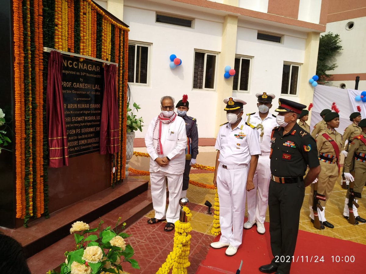 NCCDteOdisha's tweet photo. A historic moment for Odisha NCC. NCC Nagar, the  permanent officeand living accommodation complex for NCC was inaugurated by the Hon'ble Governor of Odisha today at Bhubaneswar at 10 AM. Maj Gen PS Shehrawat, SM*,ADG (B),was present from HQ DGNCC, on this momentous occasion(1/2) https://t.co/H1RvQwSohH