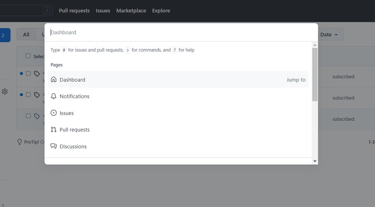 rahul_gawale's tweet photo. Now you can search repo's issues, PRs, and more on the Github site.
#github #featurepreview
Use the shortcuts!
macOS: ⌘ K or ⌘ opt K
Other: Ctrl K or Ctrl alt K https://t.co/t9yXeo2q1D