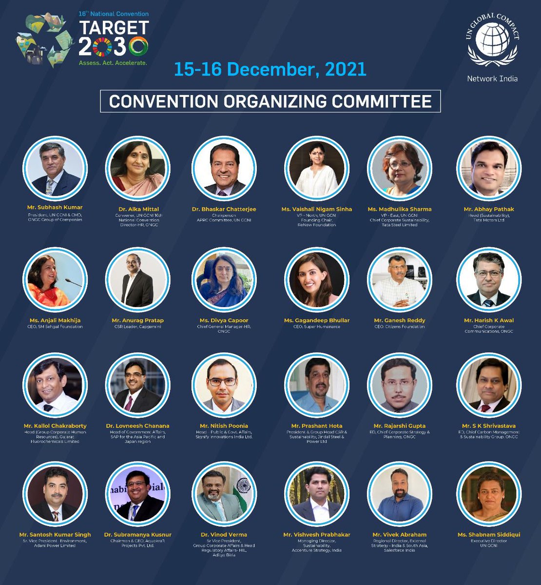 Esteemed pioneers from industry behind #UNGCNI16NC. 

REGISTGER : globalcompact.in/16th-national-… 

#business4SDGs #ClimateActionNow #unitingbusiness