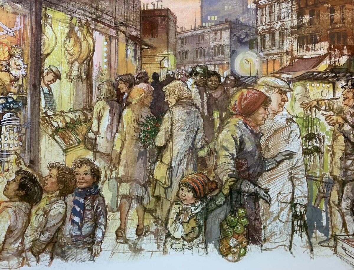 ShirleyHughes_'s tweet photo. Christmas Eve has come at last. Dad gets home early, and together they hang all sorts of pretty glittering things on the tree. 

Lucy and Tom at Christmas https://t.co/22KcdTFCbA