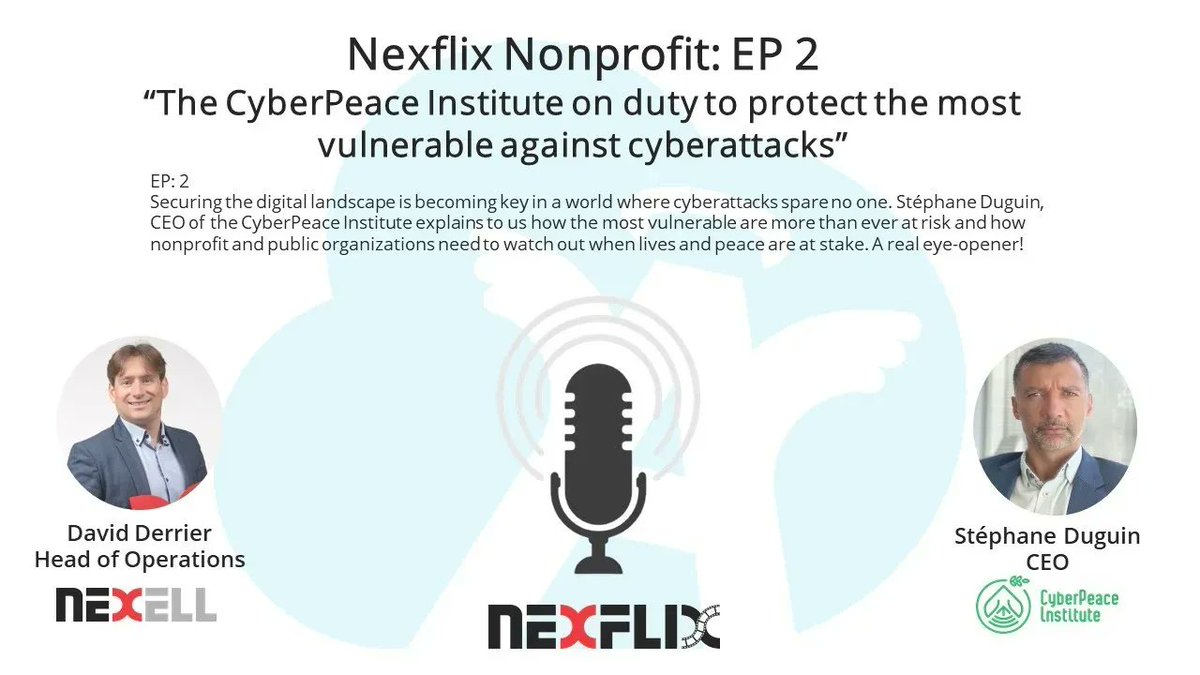 buff.ly/3opxwB0
Podcast EP2: “The CyberPeace Institute on duty to protect the most vulnerable against cyberattacks”
