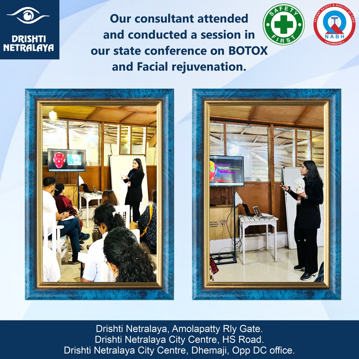ind_doctor's tweet photo. Our consultant attended and conducted a session in our state conference on BOTOX and Facial rejuvenation.
Google: https://t.co/va7rQmpaen
#drishti #netralaya #drishtinetralaya #eyecheckup #botox #conference #keepsafe #rejuvenation #eye #health #eyespecialist #eyehealth https://t.co/GO72XAGCmp