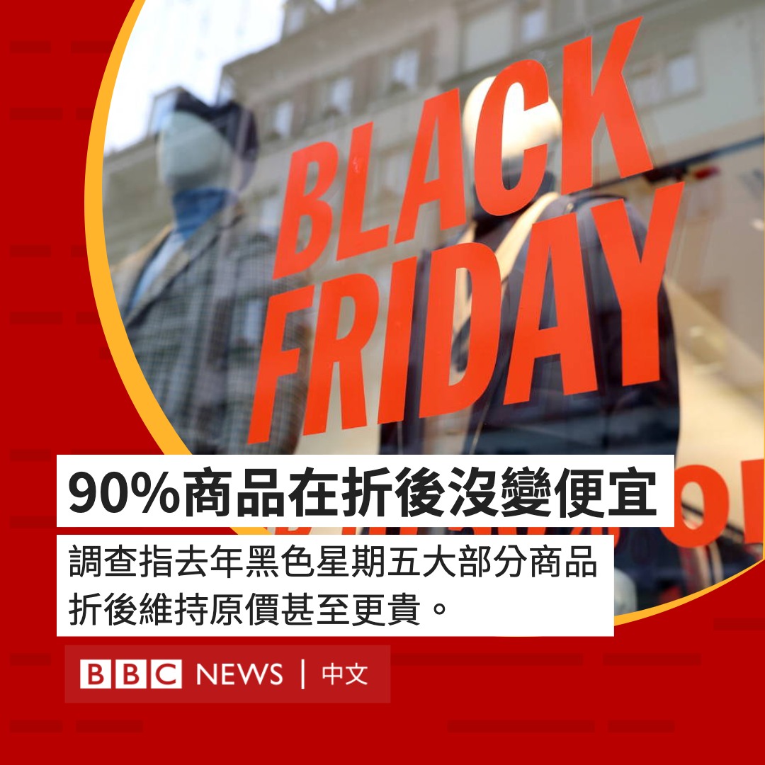 c News 中文on Twitter 你正留意黑色星期五的打折商品吗 英国一项调查发现 去年黑色星期五的活动里 90 以上的打折商品 实际上跟过去6个月内的定价相同 甚至在 打折 后更贵 包括亚马逊和john Lewis在内的6家零售商的1件商品中 有184件在年黑色星期五 c News 中文on Twitter 你正留意黑色星期五的打折商品吗 英国一项调查发现 去年黑色星期五的活动里 90 以上的打折商品 实际上跟过去6个月内的定价相同 甚至在 打折 后更贵 包括亚马逊和john Lewis在内的6家零售商的1件商品中 有184件在年黑色星期五